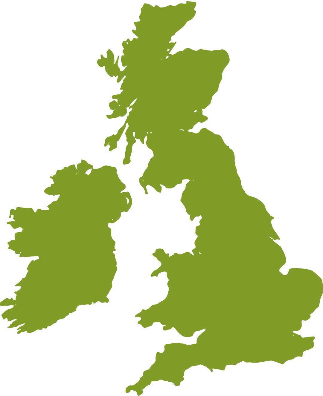 Static green map of the UK